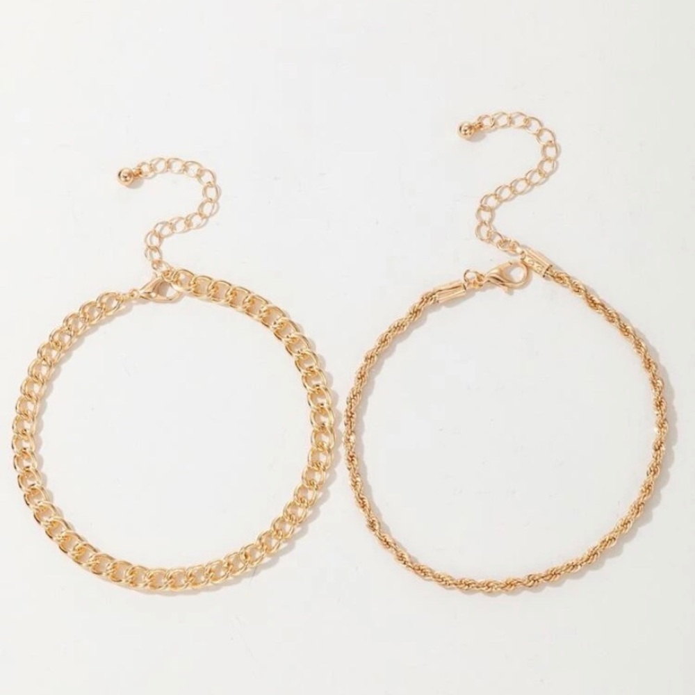 Gold Chain Anklets - Picture 2 of 2